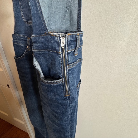 Free People Denim Overalls Cottagecore Boho Size 29 - Picture 3 of 4